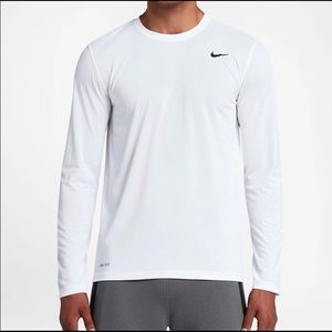 Nike Dri-FIT Long Sleeve Shirt (White)